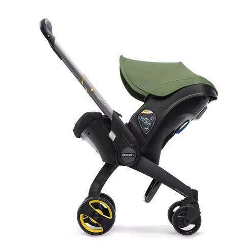 Doona Car Seat + Latch Base Travel System - Nitro Black: Rubber Tires, Aluminum Frame, Minimum Weight 4 Lbs, Weight 10 Lbs