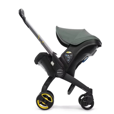 Doona Car Seat + Latch Base Travel System - Nitro Black: Rubber Tires, Aluminum Frame, Minimum Weight 4 Lbs, Weight 10 Lbs