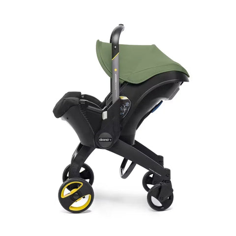 Doona Car Seat + Latch Base Travel System - Nitro Black: Rubber Tires, Aluminum Frame, Minimum Weight 4 Lbs, Weight 10 Lbs