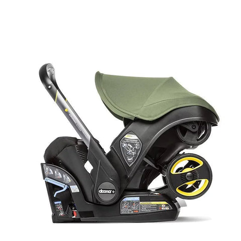 Doona Car Seat + Latch Base Travel System - Nitro Black: Rubber Tires, Aluminum Frame, Minimum Weight 4 Lbs, Weight 10 Lbs