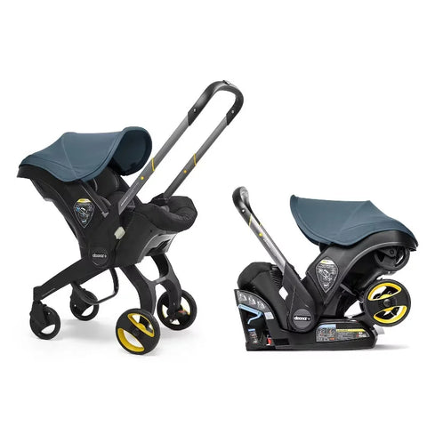 Doona Car Seat + Latch Base Travel System - Nitro Black: Rubber Tires, Aluminum Frame, Minimum Weight 4 Lbs, Weight 10 Lbs