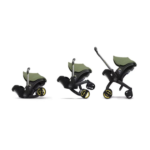 Doona Car Seat + Latch Base Travel System - Nitro Black: Rubber Tires, Aluminum Frame, Minimum Weight 4 Lbs, Weight 10 Lbs