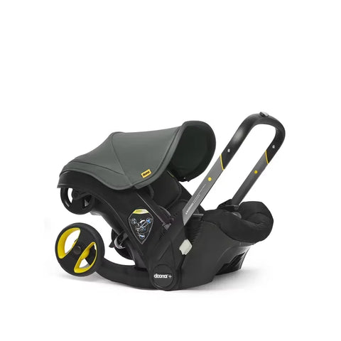 Doona Car Seat + Latch Base Travel System - Nitro Black: Rubber Tires, Aluminum Frame, Minimum Weight 4 Lbs, Weight 10 Lbs