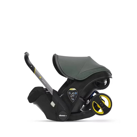 Doona Car Seat + Latch Base Travel System - Nitro Black: Rubber Tires, Aluminum Frame, Minimum Weight 4 Lbs, Weight 10 Lbs