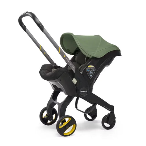 Doona Car Seat + Latch Base Travel System - Nitro Black: Rubber Tires, Aluminum Frame, Minimum Weight 4 Lbs, Weight 10 Lbs