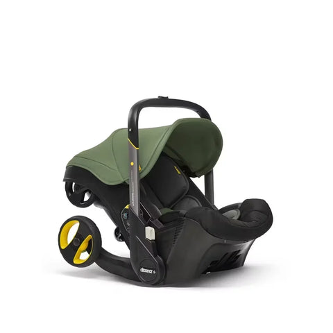 Doona Car Seat + Latch Base Travel System - Nitro Black: Rubber Tires, Aluminum Frame, Minimum Weight 4 Lbs, Weight 10 Lbs