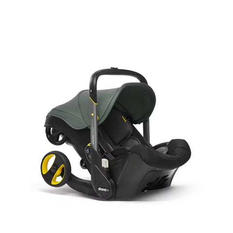Doona Car Seat + Latch Base Travel System - Nitro Black: Rubber Tires, Aluminum Frame, Minimum Weight 4 Lbs, Weight 10 Lbs